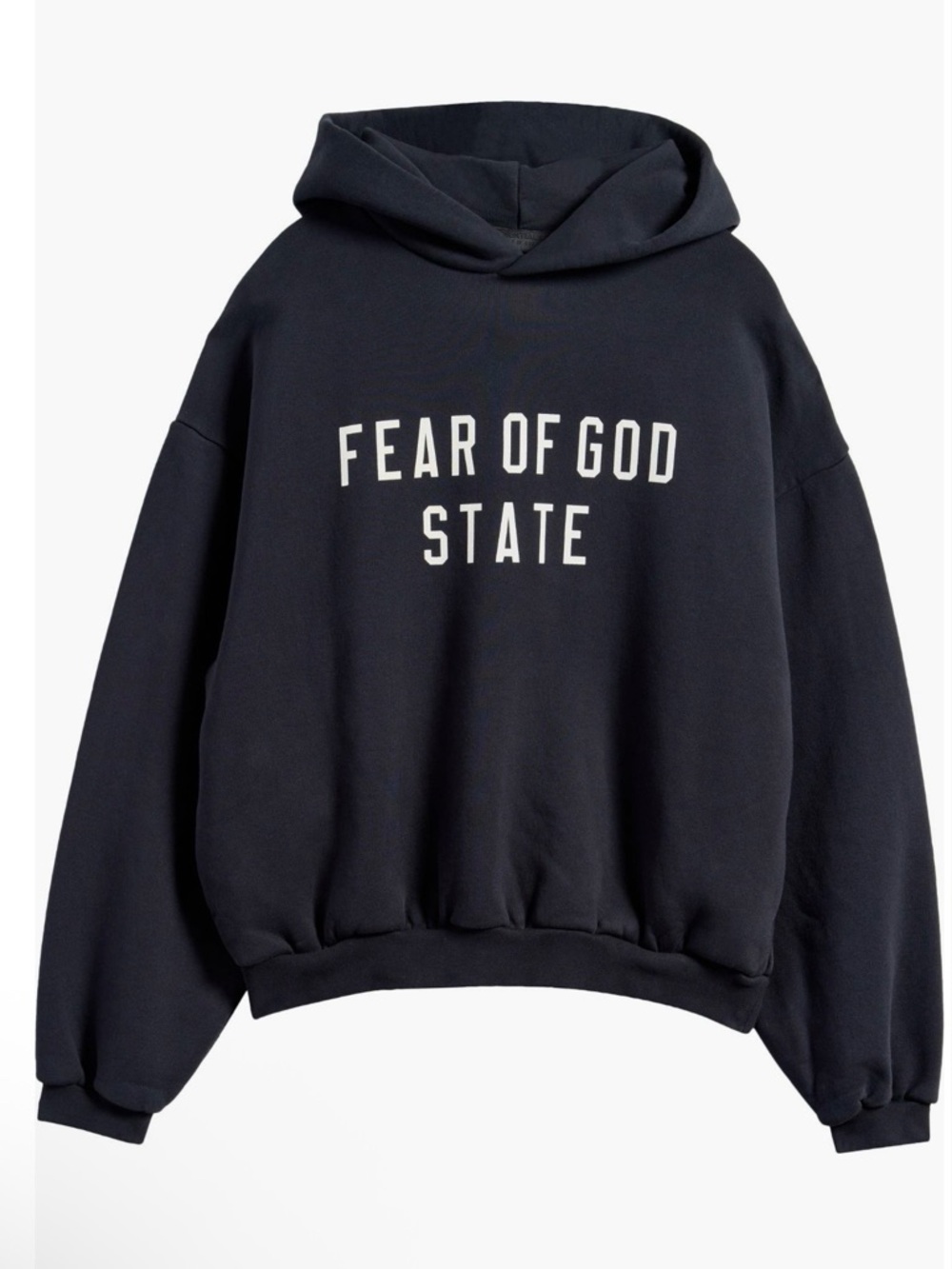 Fear of God Black Essentials Kids Logo Graphic Fleece Hoodie